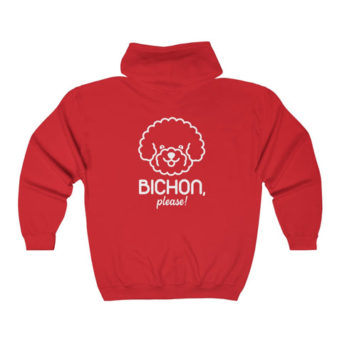 Unisex Heavy Blend™ Full Zip Hooded Sweatshirt - Bichon Please