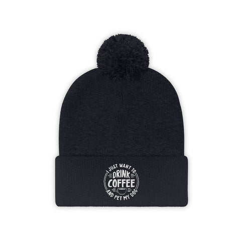 Pom Pom Beanie - Drink Coffee