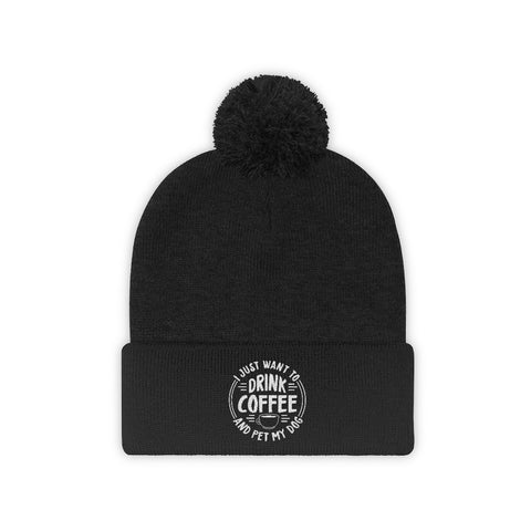 Pom Pom Beanie - Drink Coffee