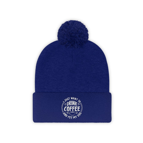 Pom Pom Beanie - Drink Coffee