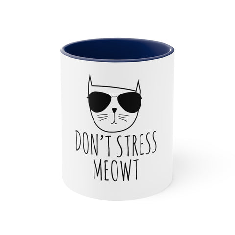 Accent Coffee Mug, 11oz - Stress Meowt