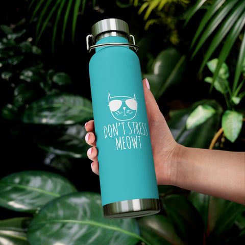 22oz Vacuum Insulated Bottle - Stress Meowt