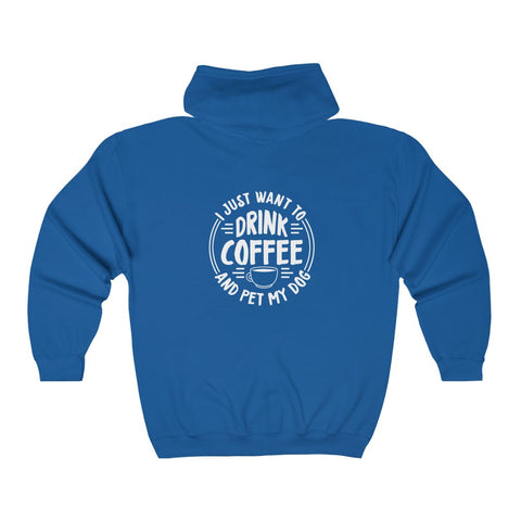 Unisex Heavy Blend™ Full Zip Hooded Sweatshirt - Drink Coffee
