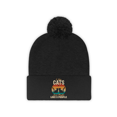 Pom Pom Beanie - Cats