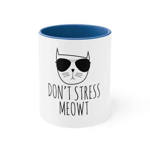 Accent Coffee Mug, 11oz - Stress Meowt