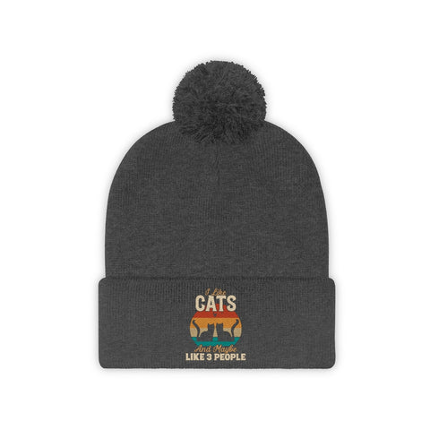 Pom Pom Beanie - Cats