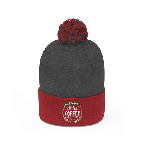 Pom Pom Beanie - Drink Coffee