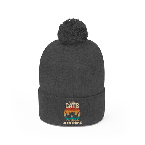 Pom Pom Beanie - Cats