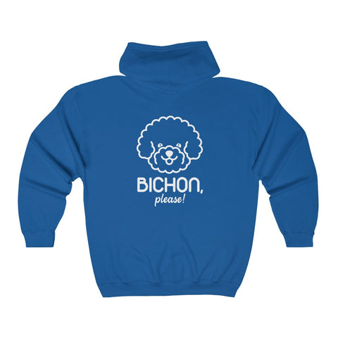 Unisex Heavy Blend™ Full Zip Hooded Sweatshirt - Bichon Please