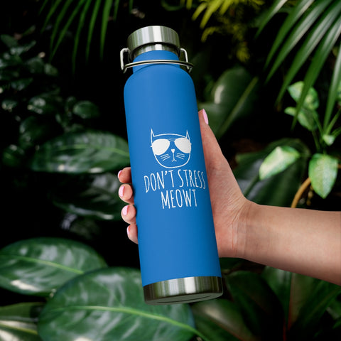 22oz Vacuum Insulated Bottle - Stress Meowt