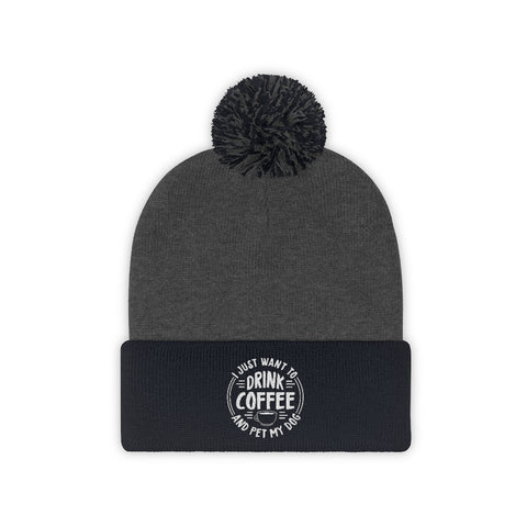 Pom Pom Beanie - Drink Coffee
