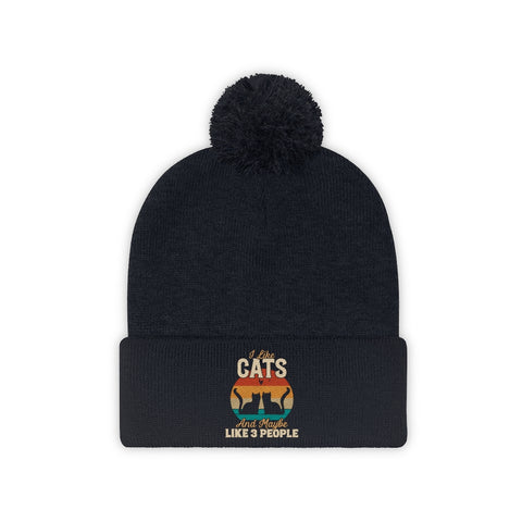Pom Pom Beanie - Cats