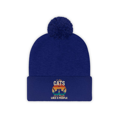 Pom Pom Beanie - Cats