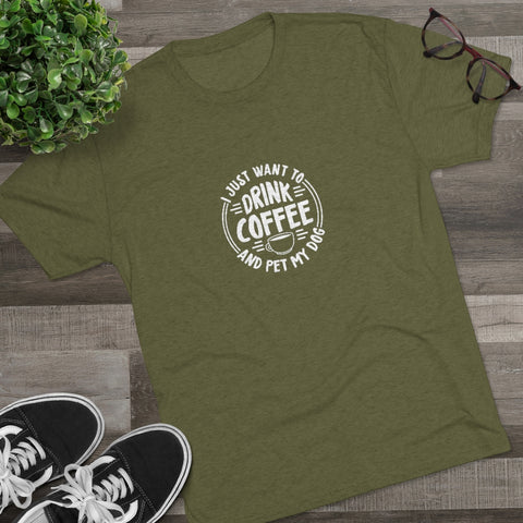 Unisex Tri-Blend Crew Tee - Drink Coffee