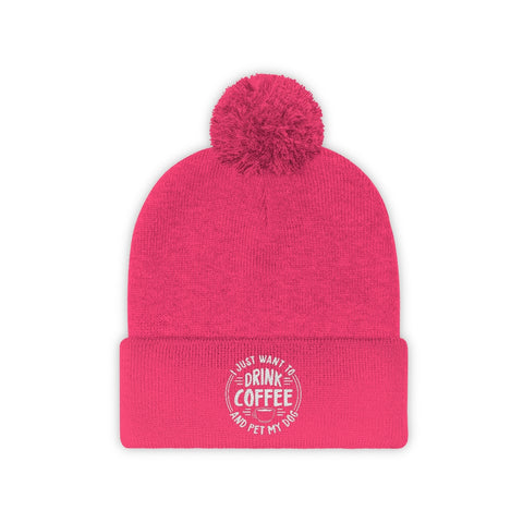 Pom Pom Beanie - Drink Coffee